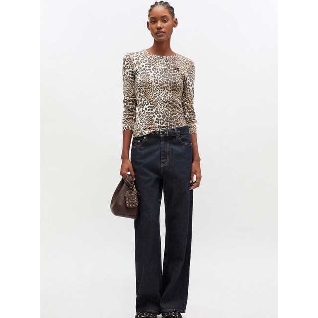 Ganni Soft Cotton Rib Leo Long Sleeve