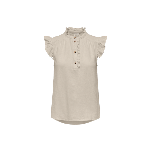 JDY Say S/L Linen Frill Top Woven