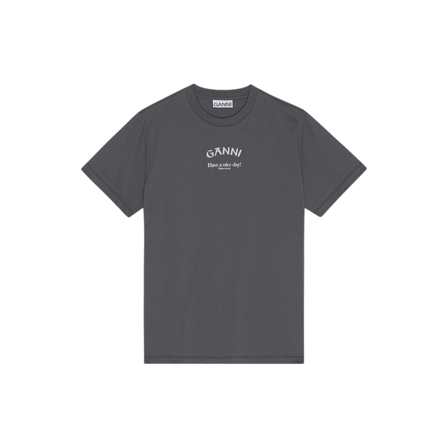 Ganni – Lässiges Basic-T-Shirt aus Jersey