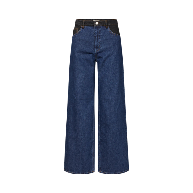 Blå Nini jeans med sorte etaljer fra Baum Und Pferdgarten - front