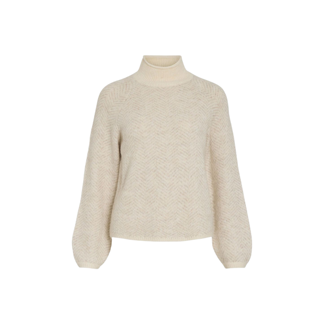 VILA – Lory Strickoberteil mit hohem Kragen