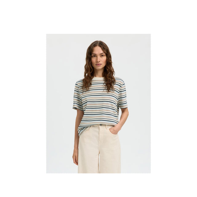 Selected Femme Essential SS Striped Boxy T-shirt