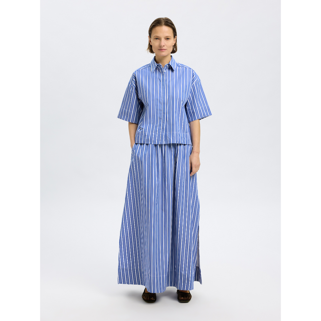 Selected Femme Fia 2/4 Cropped Striped Shirt