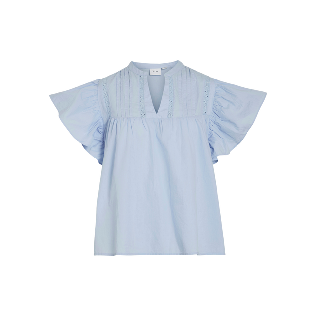 VILA Laurel S/S V-Neck Top/Ka