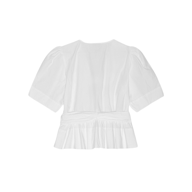 Ganni Cotton Tie Strap Blouse