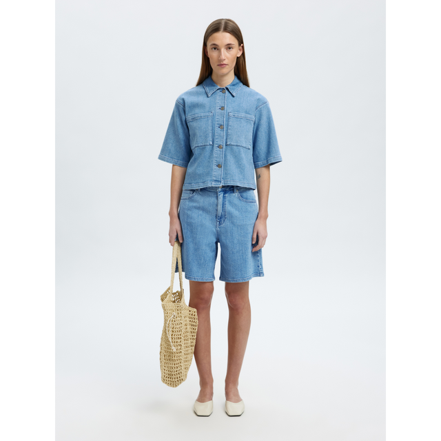 Selected Femme Anya 2/4 Short Denim Shirt