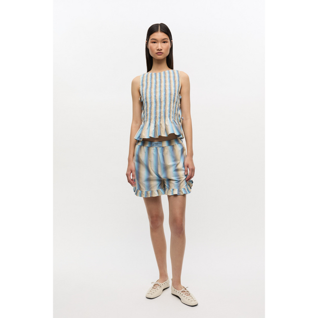 Ganni Ombre Stripe Smock Tie String