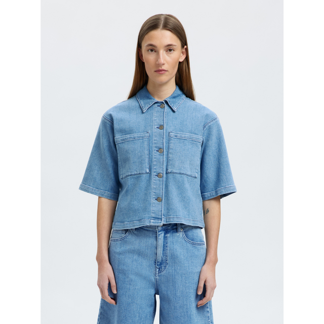 Selected Femme Anya 2/4 Short Denim Shirt