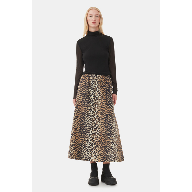 Ganni Printed Cotton Maxi Skirt