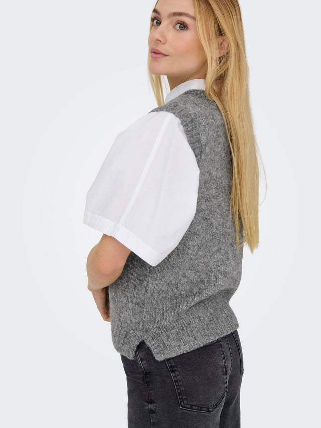 JDY Malone S/L O-neck Vest Knit