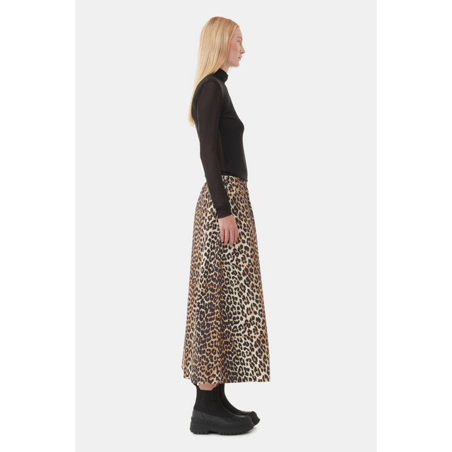 Ganni Printed Cotton Maxi Skirt