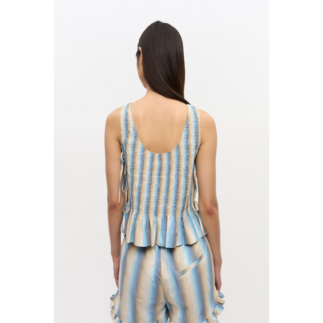 Ganni Ombre Stripe Smock Tie String