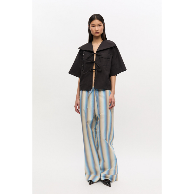 Ganni – Elastische Hose mit Ombre-Streifen