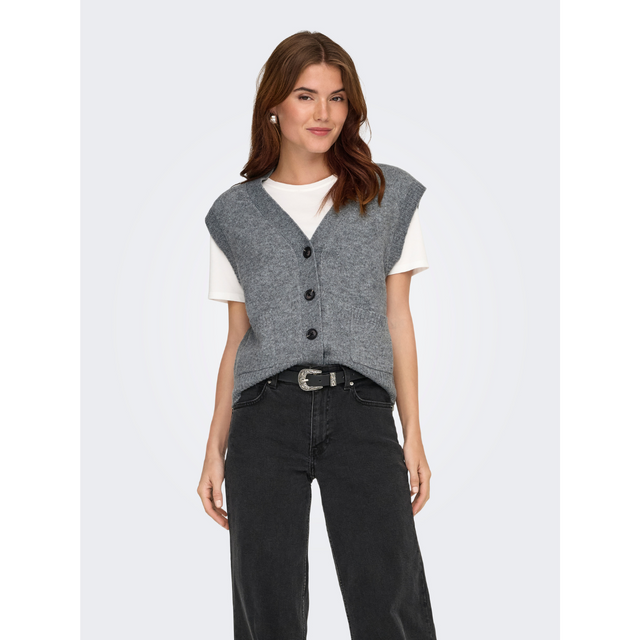 JDY Super Life S/L V-Neck Vest Knit