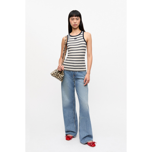 Ganni Soft Cotton Rib Tank Top