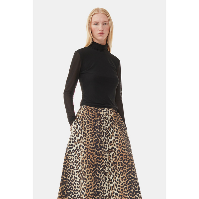 Ganni Printed Cotton Maxi Skirt