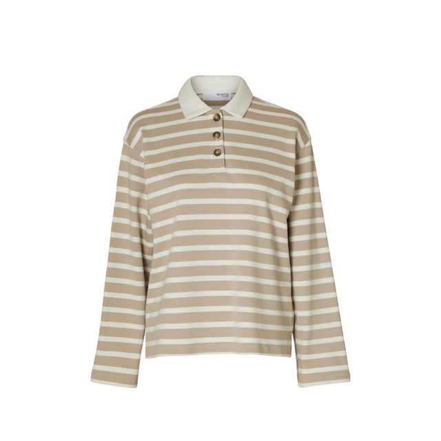 Selected Femme Wada LS Stripe Collar Top