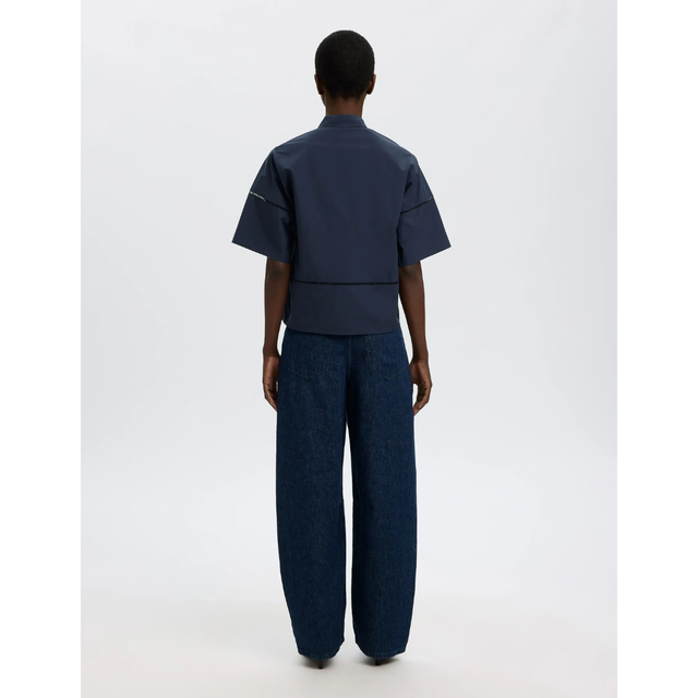 Selected Women Delia 2/4 Boxy Ladder Stitch Top
