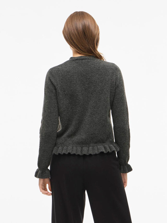 VILA Vijacia O-Neck L/S Frill Knit