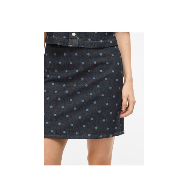 VILA Vipal HW Dot Short Denim Skirt