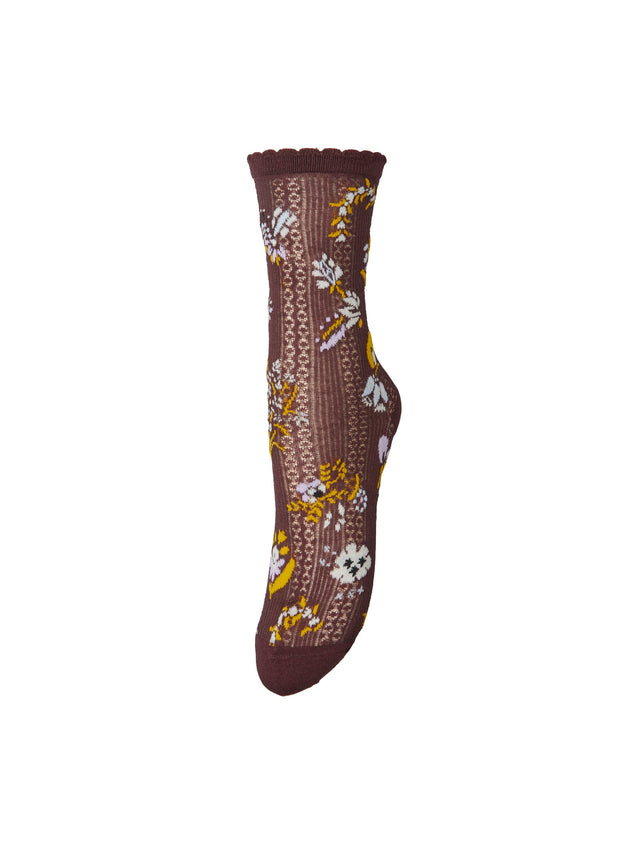 beck-sondergaard-strømper-med-blomster-brodering-i-brun