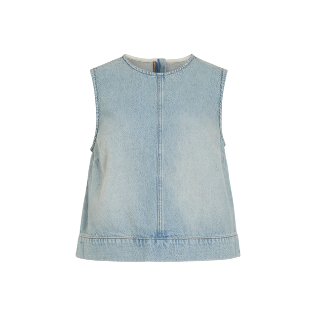 VILA Vipal O-Neck Short LBD Denim Top