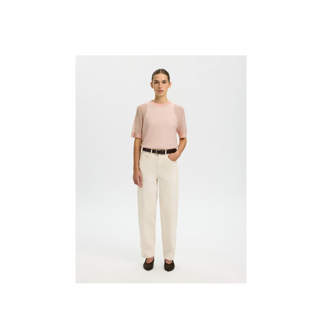 Pale dogwood strik t-shirt fra selected woman - helfigur