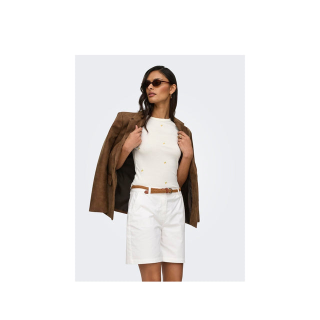 Hvid t-shirt med lemon broderier - model foran