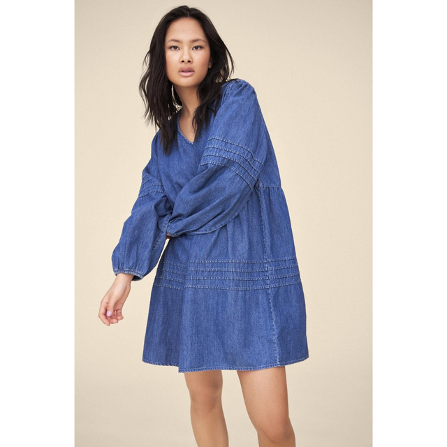 VILA Virowie L/S V-Neck Denim Dress