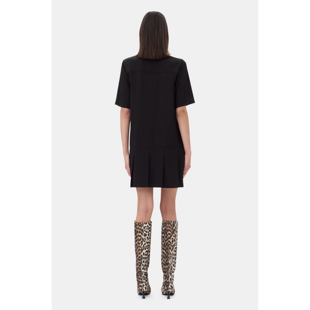 Ganni Viscose Twill Mini Dress