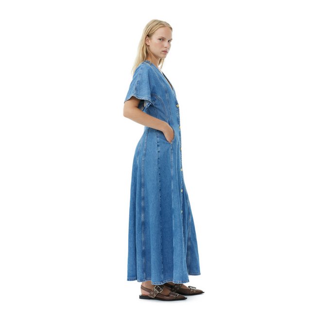 Ganni Future Denim Maxi Dress