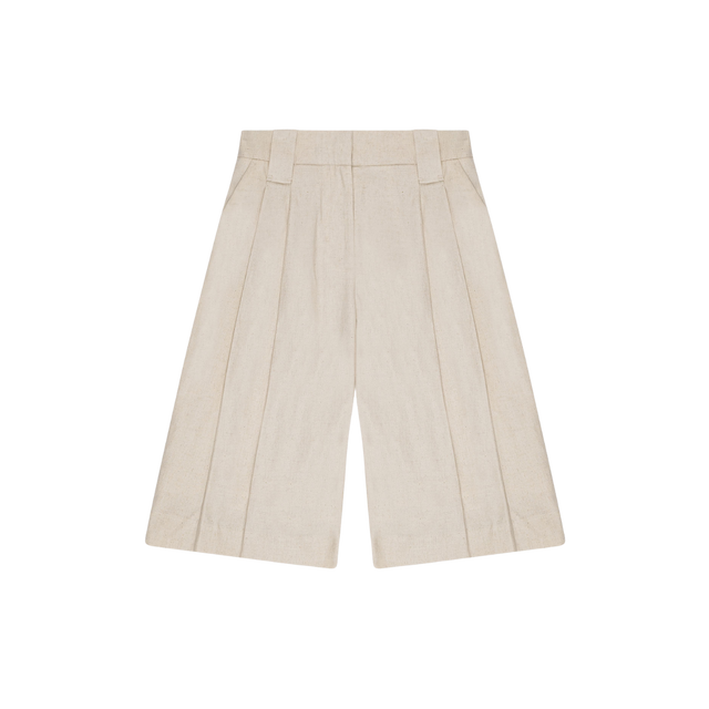 Ganni Cotton Melange Wide Shorts