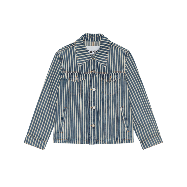 Ganni Light Stripe Denim Jacket