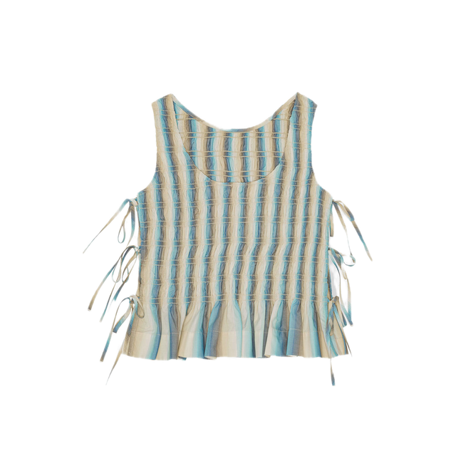 Ganni Ombre Stripe Smock Tie String