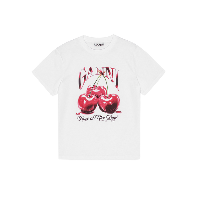 Ganni Basic Jersey Cherry Relaxed T-shirt