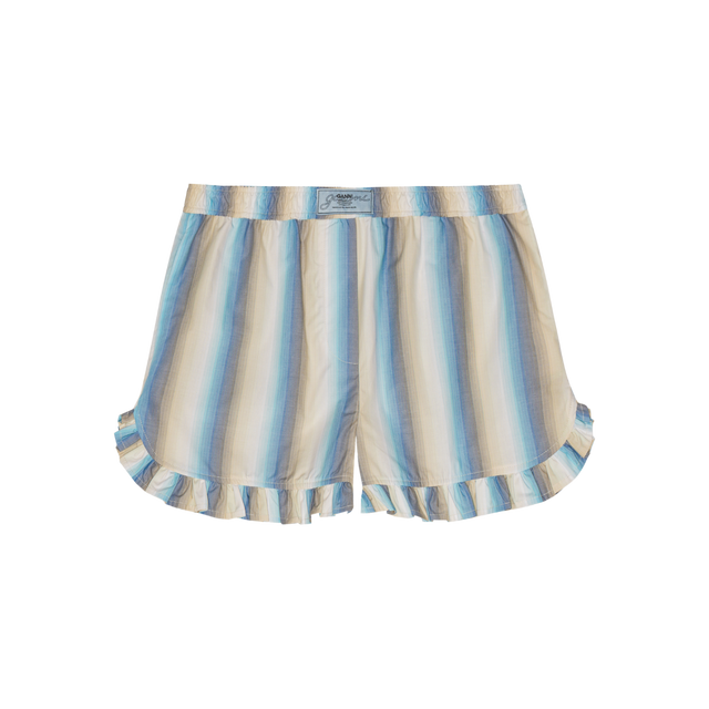 Ganni Ombre Stripe Ruffle Shorts