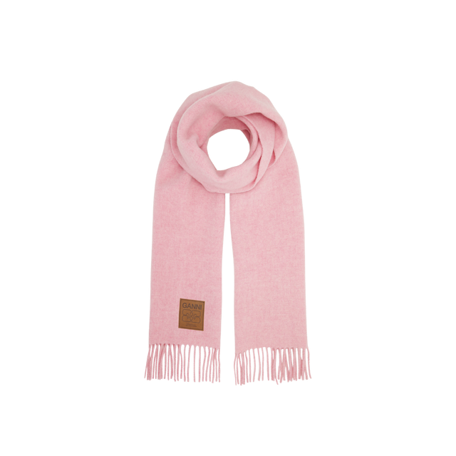 Ganni Double Face Wool Solid Scarf