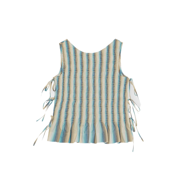 Ganni Ombre Stripe Smock Tie String