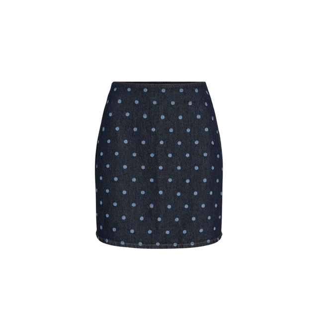 VILA Vipal HW Dot Short Denim Skirt