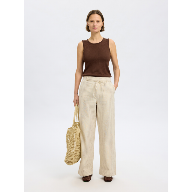 Selected Women Johanne HW Striped Belted Long