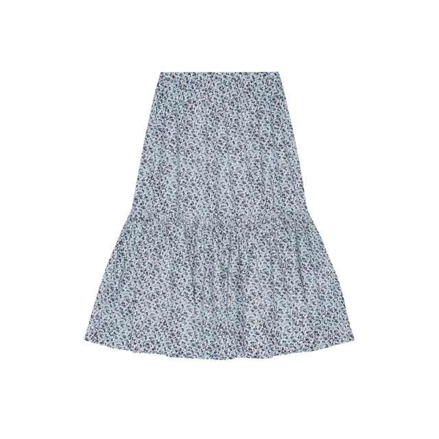 Ganni Printed Cotton Maxi Flounce Skirt