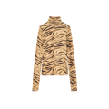 Ganni Printed Shiny Jersey Turtlenec