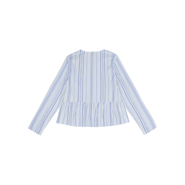 Ganni Bluse Twill Stripe Peplum Blouse - Prinsesse2ben