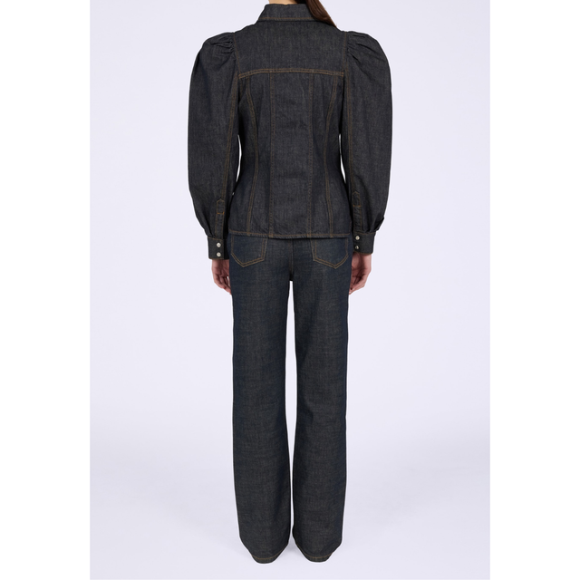 Ganni Slub Denim Fold Jeans