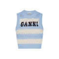 Ganni Cotton Mix Striped Vest