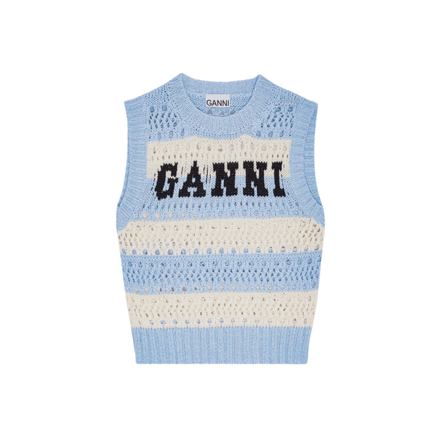 Ganni Cotton Mix Striped Vest