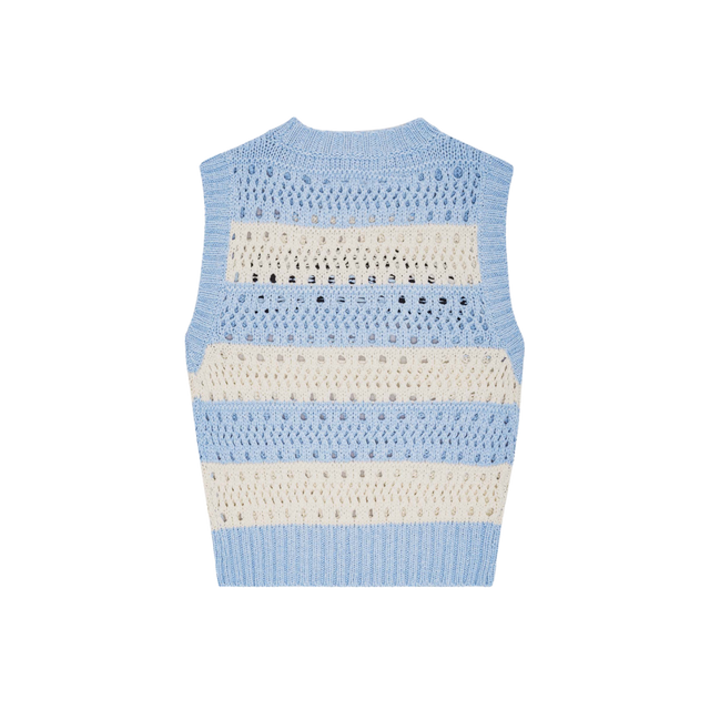 Ganni Cotton Mix Striped Vest