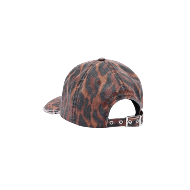 Ganni Printed Washed Cotton Canvas Leopard Cap