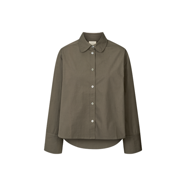 Flora Shirt i black ink farvet bomuldspoplin fra Gai Lisva - front