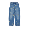 Cool Printed Flower Denim Stary Jeans fra Ganni